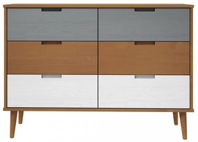 MOLDE barna tömör fenyőfa fiókos szekrény 113 x 40 x 80 cm