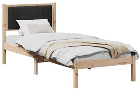 Ágykeret Kárpitozott Fejtámlával fejtámlával Fekete 80 x 200 cm