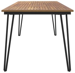 tömör akácfa kerti asztal hajtűlábakkal 180 x 90 x 75 cm