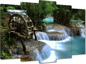 Vászonkép 70x50 Fából készült malom a folyón