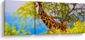 Egy kép egy zsiráfról Afrikában (órával) (90x30 cm)