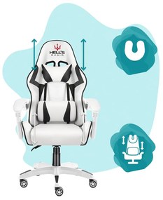 Gyerek gamer szék HC-1007 - fehér-fekete