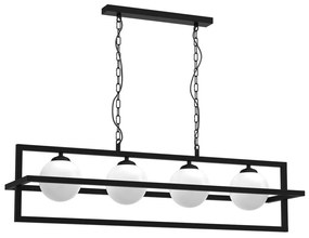 Csillár láncon DIEGO 4xE14/40W/230V fekete