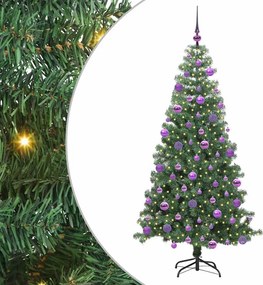 vidaXL Karácsonyfa 300 LED-del állvánnyal Zöld 240 cm PVC