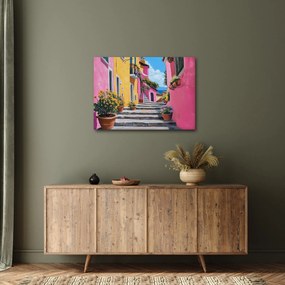Kép - Rózsaszín sikátor (70x50 cm)