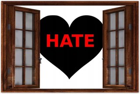 Poszterek 90x60 Fekete szív Hate