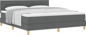 vidaXL Boxrugós ágy matracmal Sötétszürke 180 x 200 cm szövet