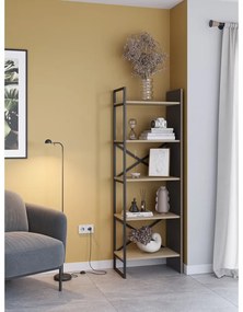 Natúr színű könyvespolc tölgyfa dekorral 58x175 cm Ara – Marckeric