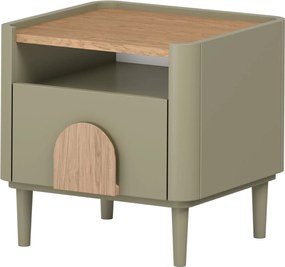 Amilio éjjeliszekrény 50 cm - eukaliptusz / baltic tölgy / natúr tölgy fogantyú