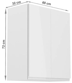 Felső konyhaszekrény G602F Aurellia (fehér + fényes fehér). 1015733