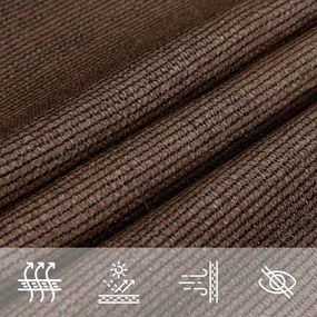 barna trapéz alakú HDPE napvitorla 160 g/m² 4/5x4 m