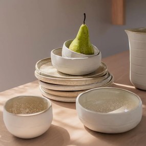 Fehér-bézs kő tálka szett 2 db-os ø 10 cm Sand Grain – Mette Ditmer Denmark
