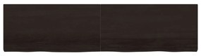 sötétbarna kezelt tömör tölgyfa fali polc 200 x 50 x (2-6) cm