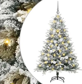 vidaXL Műfenyő világítással és gömbkészlettel Zöld 180 cm PVC és PE