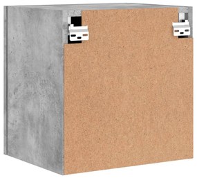 2 db betonszürke szerelt fa fali TV-szekrény 40,5 x 30 x 40 cm