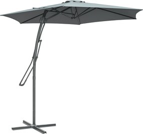 Outsunny oldalkaros napernyő Ø 293 cm – oldalkar, keresztalappal, vízlepergető, szellőző, UV-védelem, sötétszürke | Aosom