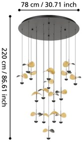 Eglo 390341 - LED Dimmelhető csillár zsinóron DRACERA 17xLED/2,3W/230V átm. 78 cm