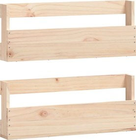 vidaXL 2 db tömör fenyőfa fali cipőtartó 59 x 9 x 23 cm