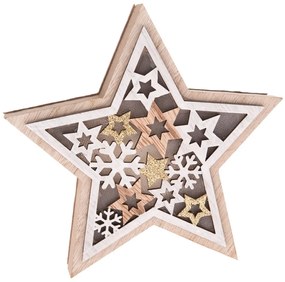 Fa csillag LED-es világítással Stellar, 16 x 15 x3 cm