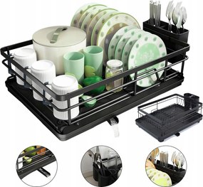 Nagy Méretű Álló Edényszárító, Fekete Fém, XXL Méret Honeuse