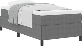 vidaXL Boxrugós ágy Világosszürke 90 x 190 cm Bársonyos szövet