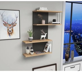 Fali polc Destan - Antracit, Pine