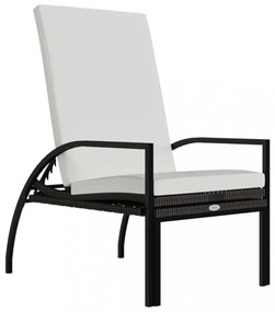 2 db barna polyrattan napozóágy lábtartóval