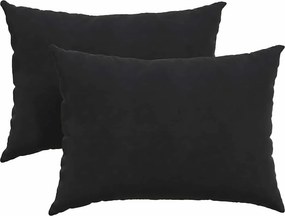 vidaXL Kanapé párnák 2 pcs Fekete 70 x 50 cm Bársonyos szövet