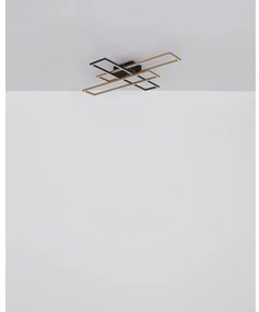 Globo 67208-40G -LED Mennyezeti lámpa DAKARI 40W/230V 3000K 60x80 cm fekete/arany