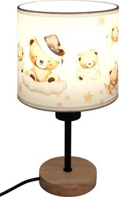 BRILAGI - Asztali lámpa BOBO WOOD 1xE27/25W/230V tölgy/fekete/fehér/macis