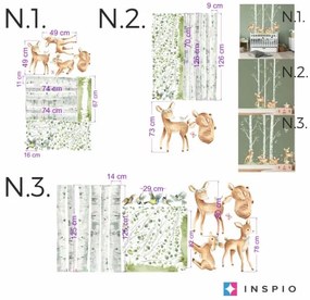 INSPIO Falmatrica gyerekszobába - Játékos őzikék