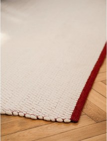 Piros-bézs kézi szövésű gyapjú szőnyeg 140x200 cm Lenu – noo.ma