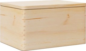 vidaXL Fa doboz fedővel 40x30x23 cm tömör fa fenyő