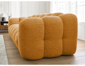 Mustársárga buklé kanapé 232 cm Hippolyte – Bobochic Paris