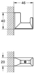 GROHE 40782000 - SELECTION CUBE fürdőköpeny-akasztó, fényes króm
