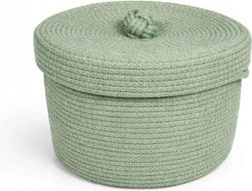 Pamut Kosár Fedővel 20cm Kézzel Készített Handmade Lengyel