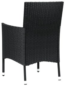 2 db fekete polyrattan kerti szék párnákkal (csak Egyesült Királyság/Írország/FI/NO)