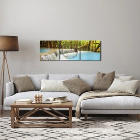 uay Mae Kamin vízesés képe erdőben (órával) (90x30 cm)