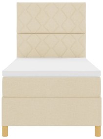 Box Spring Ágy Matrac Krém 90x200 cm Szövet