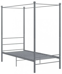 szürke fém baldachinos ágykeret 90 x 200 cm
