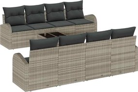 vidaXL Kerti Kanapé Szett tárolóval 9 pcs Világosszürke és Sötétszürke