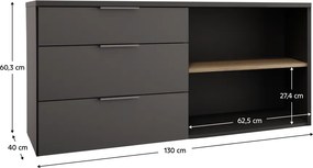 Komód, antracit/cremona tölgy, ADAPO ADP05