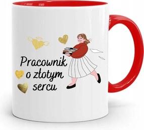 Munkavállalóknak Piros Arany Szívű Bögre fényképes nyomtatással