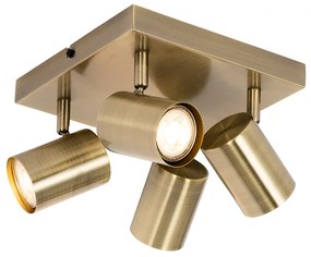 Modern mennyezeti lámpa bronz 4-lámpás állítható téglalap alakú - Jeana