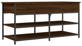 barna tölgy színű szerelt fa cipőtároló pad 100 x 42,5 x 50 cm