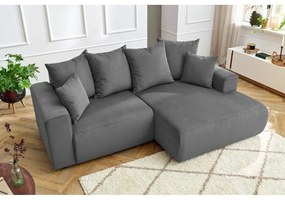 Szürke bársony sarokkanapé Enjoy – Bobochic Paris