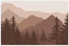 Kép - Barna hegyek N⁰2 (90x60 cm)