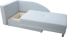 Kanapé ágyfunkcióval, világoskék anyag, balos kivitel, LAUREL