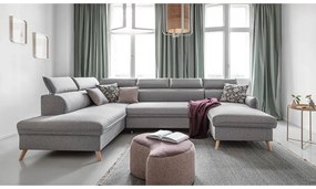 Világosszürke kinyitható sarokkanapé (bal oldali) Sweet Harmony – Miuform