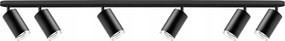 Fali-mennyezeti lámpa. Torino 6xGU10 IP44 fekete fröccsenő víz ellen védett